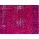 Vintage Handmade Turkish Runner Rug Over-dyed in Pink Color. Woolen Floor Covering