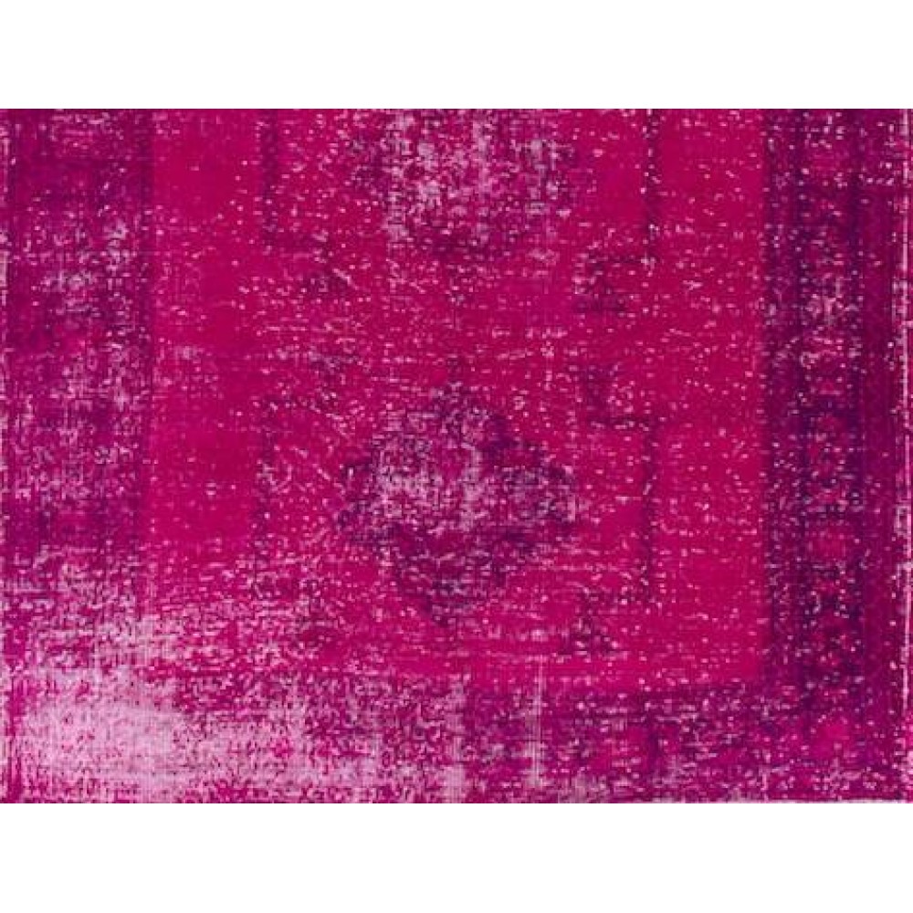 Vintage Handmade Turkish Runner Rug Over-dyed in Pink Color. Woolen Floor Covering