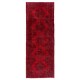 Vintage Handmade Konya Sille Runner Rug Overdyed in Red Color