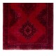 Vintage Handmade Konya Sille Runner Rug Overdyed in Red Color