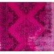 Distressed Vintage Handmade Konya Sille Runner Rug Overdyed in Fuchsia Pink Color Distressed Vintage Handmade Konya Sille Runner Rug Overdyed in Fuchsia Pink Color