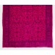 Fuchsia Pink Color Overdyed Handmade Vintage Turkish Rug with Floral Design