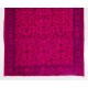 Fuchsia Pink Color Overdyed Handmade Vintage Turkish Rug with Floral Design