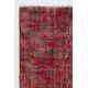 Red Mid-Century Modern Handmade Turkish Rug designed by Zeki Muren