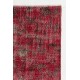 Red Mid-Century Modern Handmade Turkish Rug designed by Zeki Muren