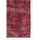 Red Mid-Century Modern Handmade Turkish Rug designed by Zeki Muren