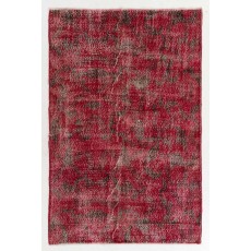 Modern Handmade Red Color Turkish Rug designed by Zeki Muren