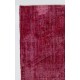 Distressed Vintage Handmade Anatolian Rug Over-dyed in Red Color