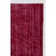 Distressed Vintage Handmade Anatolian Rug Over-dyed in Red Color