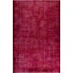 Vintage Handmade Turkish Rug Over-dyed in Red Color. Woolen Floor Covering