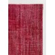 Red Color OverDyed Vintage Handmade Turkish Area Rug for Modern Homes