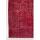 Red Color OverDyed Vintage Handmade Turkish Area Rug for Modern Homes