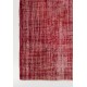 Shabby Chic Handmade Wool Rug in Burgundy Red. Vintage Turkish Carpet