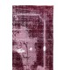 Red Color Over-Dyed Distressed Vintage Handmade Turkish Rug with Medallion Design