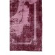 Red Color Over-Dyed Distressed Vintage Handmade Turkish Rug with Medallion Design