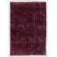 Vintage Handmade Anatolian Rug Over-dyed in Maroon Red Color