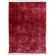 Distressed Vintage Handmade Anatolian Rug Over-dyed in Red Color