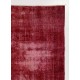 Distressed Vintage Handmade Turkish Wool Rug Over-dyed in Ruby Red