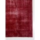 Distressed Vintage Handmade Turkish Wool Rug Over-dyed in Ruby Red