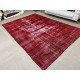 Distressed Vintage Handmade Turkish Rug Over-dyed in Red Color. Woolen Floor Covering