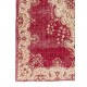 Vintage Turkish Area Rug. Fine Hand-Knotted Wool Rug in Cherry Red.