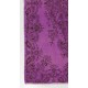 Purple Color Over-dyed Vintage Handmade Turkish Rug with Medallion Design