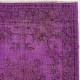Purple Color Over-dyed Vintage Handmade Turkish Area Rug with Medallion Design Purple Color Over-dyed Vintage Handmade Turkish Area Rug with Medallion Design