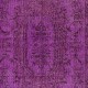 Purple Color Over-dyed Vintage Handmade Turkish Area Rug with Medallion Design Purple Color Over-dyed Vintage Handmade Turkish Area Rug with Medallion Design