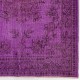 Purple Color Over-dyed Vintage Handmade Turkish Area Rug with Medallion Design Purple Color Over-dyed Vintage Handmade Turkish Area Rug with Medallion Design