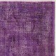 Distressed Vintage Handmade Turkish Rug Overdyed in Purple Color Distressed Vintage Handmade Turkish Rug Overdyed in Purple Color