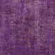 Distressed Vintage Handmade Turkish Rug Overdyed in Purple Color Distressed Vintage Handmade Turkish Rug Overdyed in Purple Color