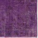 Distressed Vintage Handmade Turkish Rug Overdyed in Purple Color Distressed Vintage Handmade Turkish Rug Overdyed in Purple Color