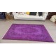 Purple Color Over-dyed Vintage Handmade Turkish Area Rug with Medallion Design Purple Color Over-dyed Vintage Handmade Turkish Area Rug with Medallion Design