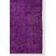 Distressed Vintage Handmade Turkish Rug Overdyed in Purple Color Distressed Vintage Handmade Turkish Rug Overdyed in Purple Color
