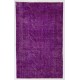 Distressed Vintage Handmade Turkish Rug Overdyed in Purple Color Distressed Vintage Handmade Turkish Rug Overdyed in Purple Color