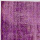 Distressed Vintage Handmade Turkish Rug Overdyed in Purple Color Distressed Vintage Handmade Turkish Rug Overdyed in Purple Color