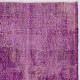 Distressed Vintage Handmade Turkish Rug Overdyed in Purple Color Distressed Vintage Handmade Turkish Rug Overdyed in Purple Color