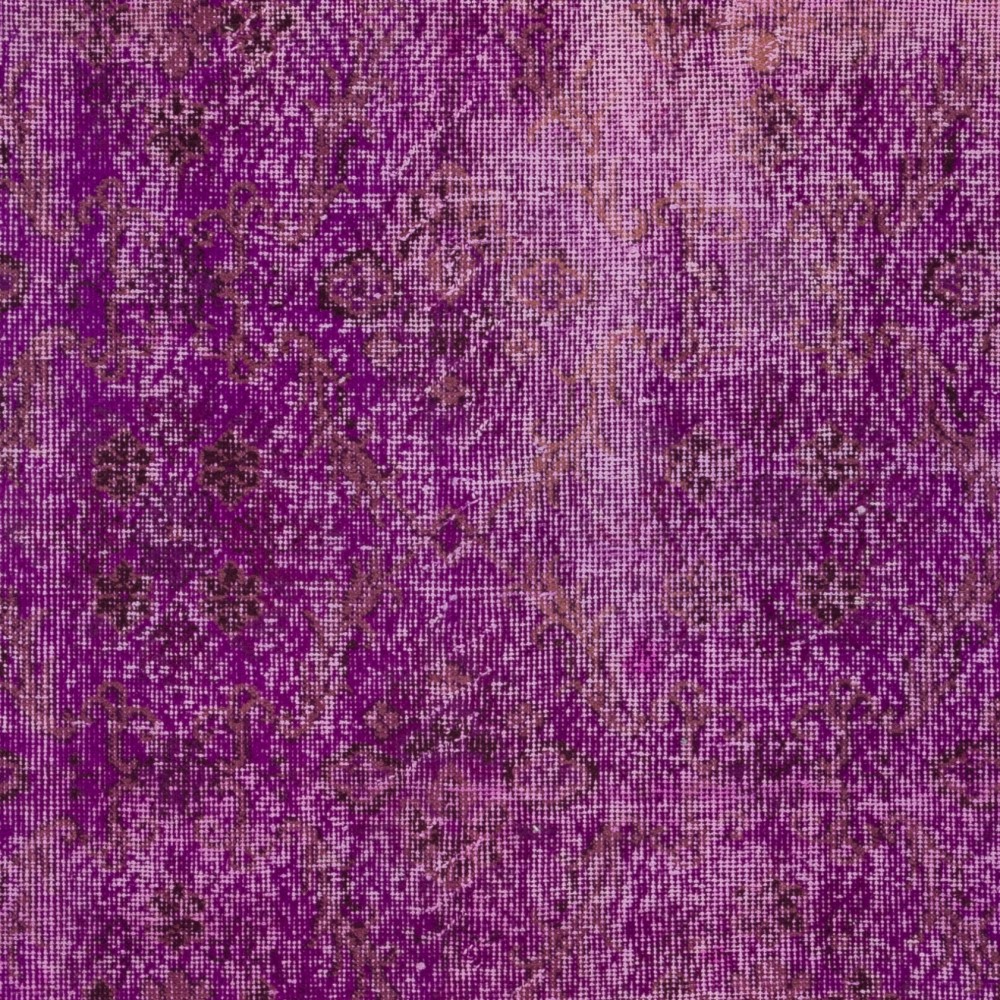 Distressed Vintage Handmade Turkish Rug Overdyed in Purple Color Distressed Vintage Handmade Turkish Rug Overdyed in Purple Color