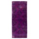 Distressed Vintage Handmade Turkish Runner Rug Overdyed in Purple Color