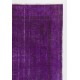 Vintage Art Deco Rug Over-Dyed in Purple, Ideal for Modern Interiors