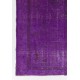 Vintage Art Deco Rug Over-Dyed in Purple, Ideal for Modern Interiors