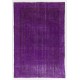 Vintage Art Deco Rug Over-Dyed in Purple, Ideal for Modern Interiors