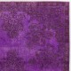 Purple Color Over-dyed Vintage Handmade Turkish Area Rug with Floral Garden Design Purple Color Over-dyed Vintage Handmade Turkish Area Rug with Floral Garden Design