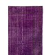 Contemporary Vintage Handmade Turkish Rug Overdyed in Purple Color Contemporary Vintage Handmade Turkish Rug Overdyed in Purple Color
