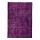 Contemporary Vintage Handmade Turkish Rug Overdyed in Purple Color Contemporary Vintage Handmade Turkish Rug Overdyed in Purple Color