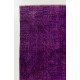 Solid Purple Color Over-Dyed Vintage Handmade Rug, Wool Turkish Carpet Solid Purple Color Over-Dyed Vintage Handmade Rug, Wool Turkish Carpet