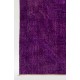 Solid Purple Color Over-Dyed Vintage Handmade Rug, Wool Turkish Carpet Solid Purple Color Over-Dyed Vintage Handmade Rug, Wool Turkish Carpet