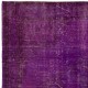 Vintage Handmade Turkish Rug Overdyed in Purple Color for Modern Homes Vintage Handmade Turkish Rug Overdyed in Purple Color for Modern Homes