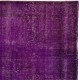 Vintage Handmade Turkish Rug Overdyed in Purple Color for Modern Homes Vintage Handmade Turkish Rug Overdyed in Purple Color for Modern Homes