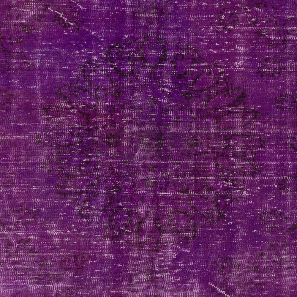 Vintage Handmade Turkish Rug Overdyed in Purple Color for Modern Homes Vintage Handmade Turkish Rug Overdyed in Purple Color for Modern Homes